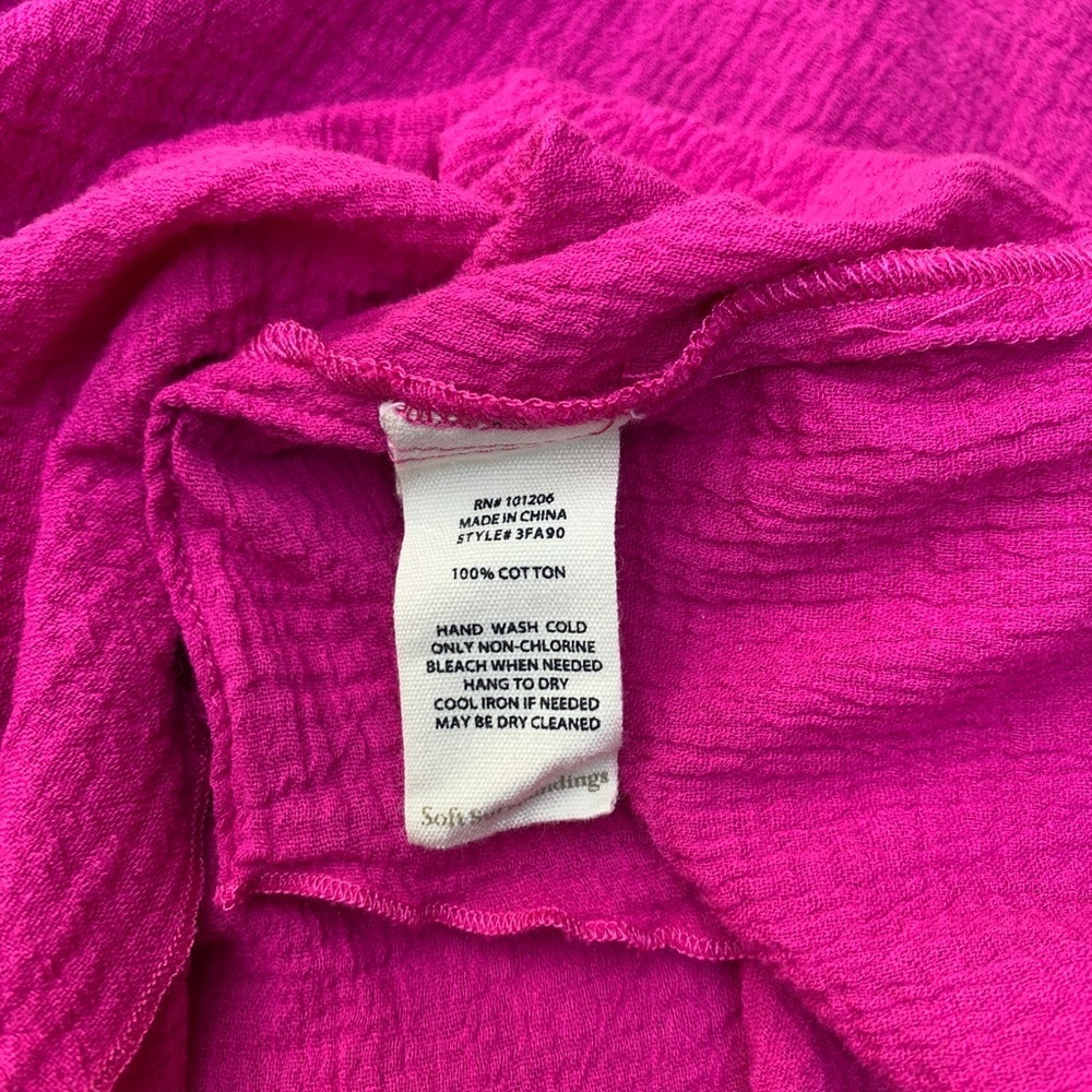 Soft Surroundings Gauze Topper XS Petite Natural Philosophy Fuchsia - Picture 7 of 8